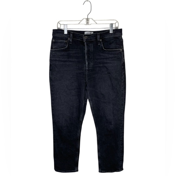 Agolde Riley High Rise Straight Crop in Panoramic Size 29 Retail $198 - Picture 4 of 12